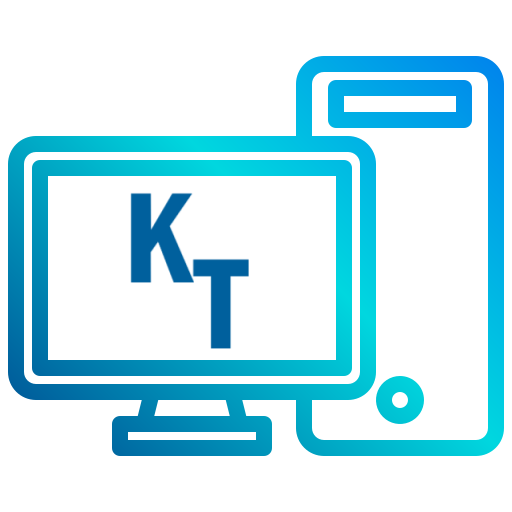 Initials inside of a computer screen.